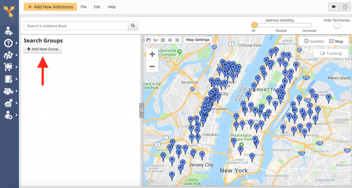 Creating Advanced Search Groups in the Address Book Map