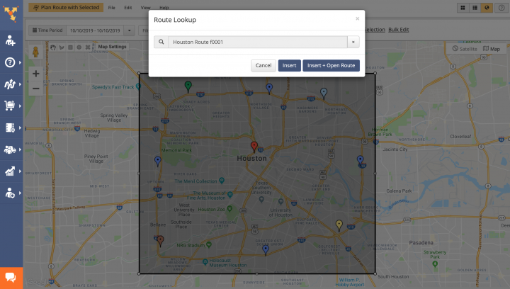 Inserting Orders from the Orders Map into Planned Routes