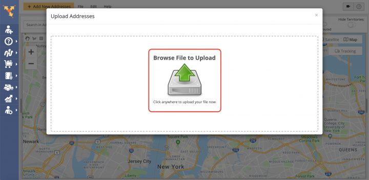 Uploading Addresses and Contacts into the Address Book Map