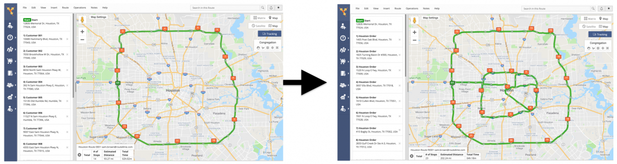 Inserting Orders from the Orders Map into Planned Routes