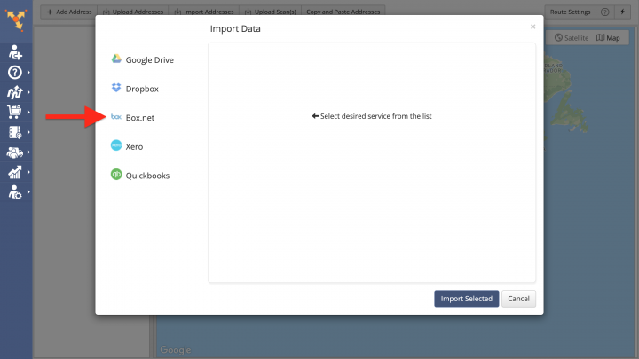 Box.net (Box.com) Data Import - Importing Data from Box.net for Planning Routes