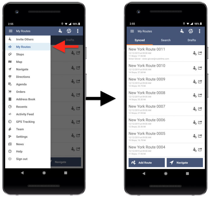 Duplicating Routes - Route4Me's Android Route Planner
