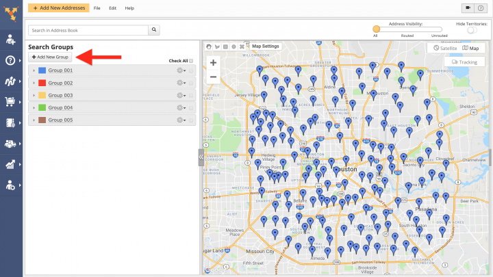 Inserting Addresses form Advanced Search Groups into the Best Routes (Dynamic Stop Insertion)