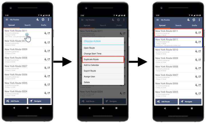 Duplicating Routes - Route4Me's Android Route Planner