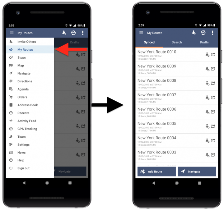 Assigning Team Members/Users to Routes Using the Route4Me Android App