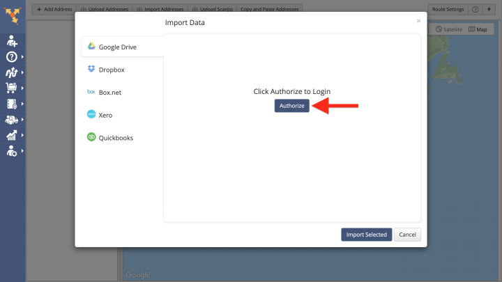 Goggle Drive Data Import - Importing Data from Google Drive for Planning Routes