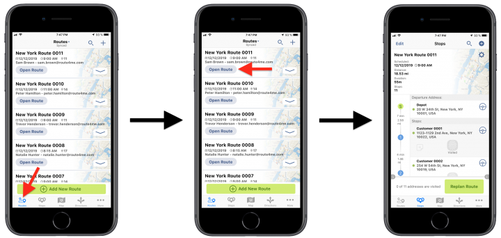 Changing the Sequence of Stops/Addresses on a Planned Route Using Route4Me’s iPhone Route Planner