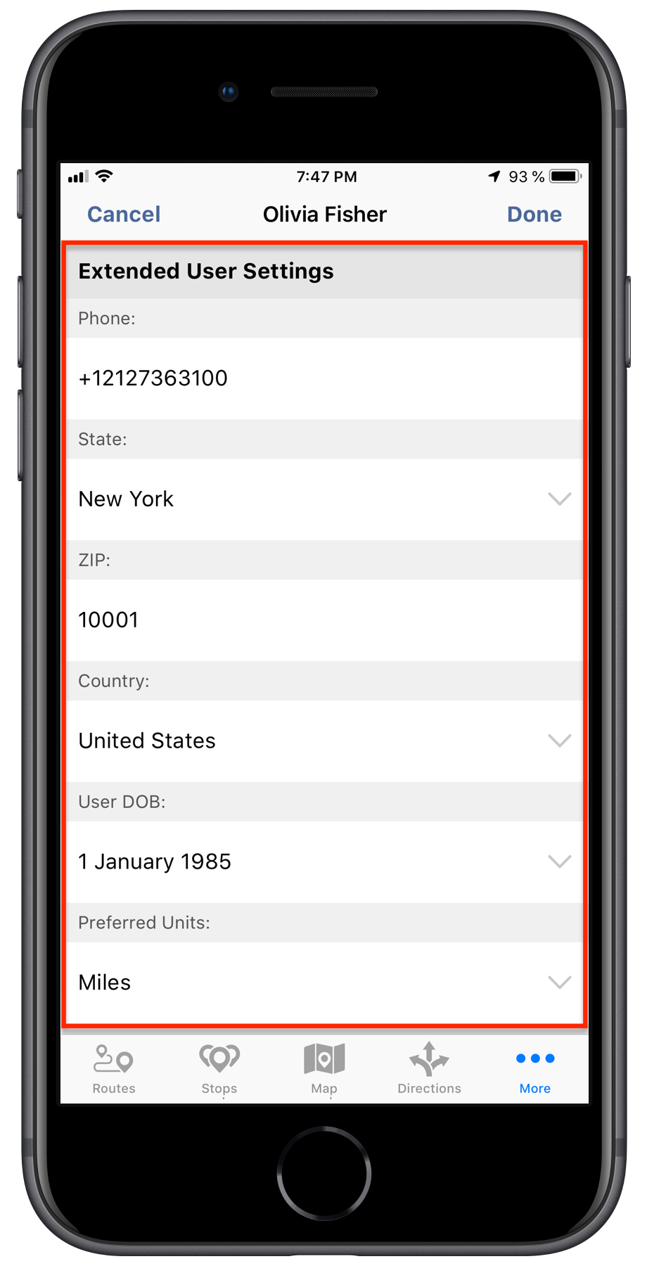 Editing Existing Users/Team Member Accounts Using the Route4Me iPhone App