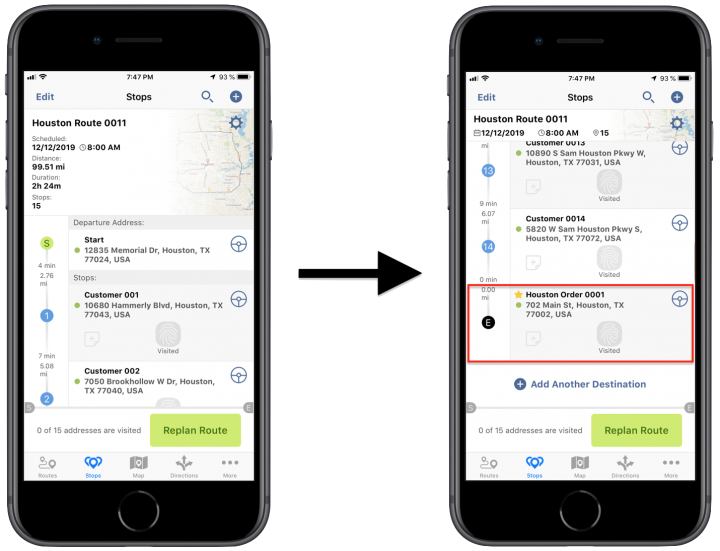 Inserting E-Commerce Orders into Planned Routes Using Route4Me's iPhone Route Planner