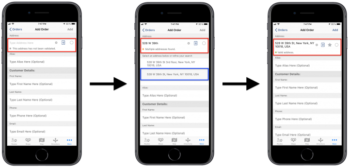 Creating Orders Using Route4Me's iPhone Route Planner