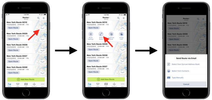 The Difference Between Sharing Routes and Assigning Users to Routes - Route4Me's iPhone Route Planner