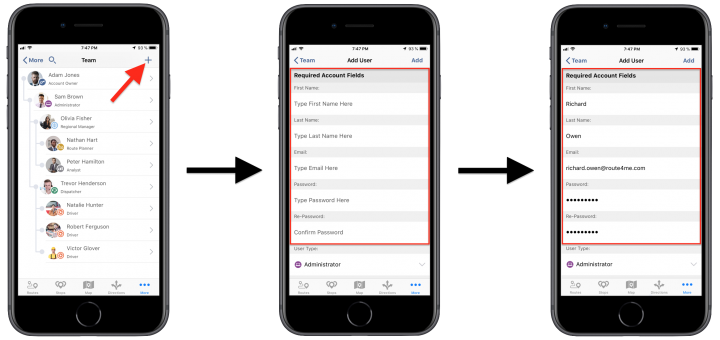 Creating New Users/Team Member Accounts Using the Route4Me iPhone App