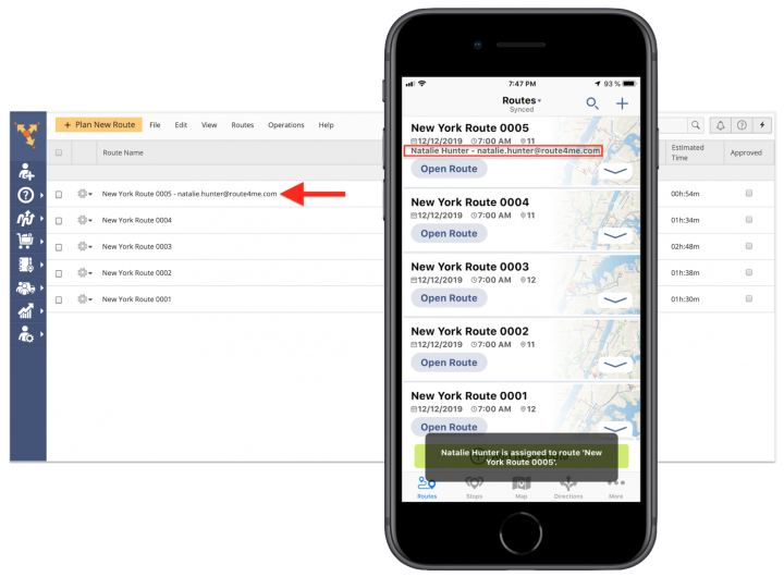 Assigning Team Members/Users to Routes Using the Route4Me iPhone App