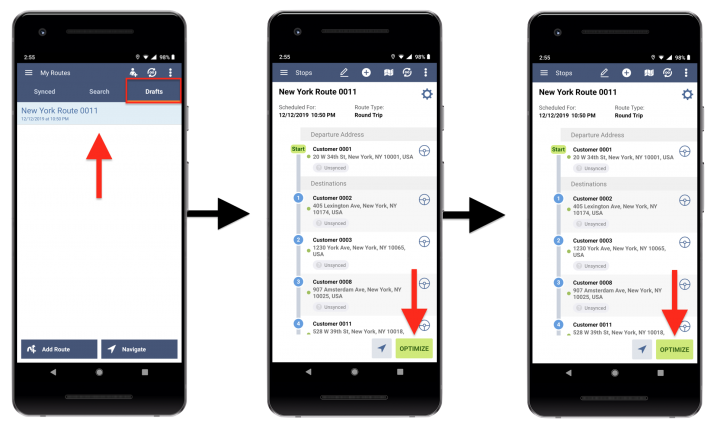 Draft Routes – Creating and Managing Draft Routes Using the Route4Me Android App