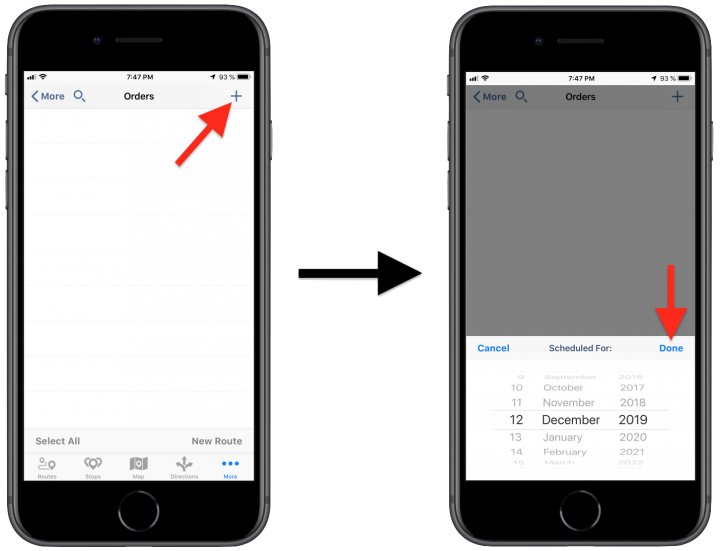 Creating Orders Using Route4Me's iPhone Route Planner