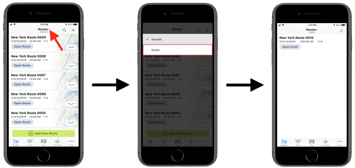 Draft Routes – Managing Draft Routes Using the Route4Me iPhone App