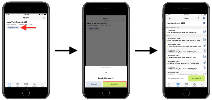 Draft Routes – Managing Draft Routes Using the Route4Me iPhone App