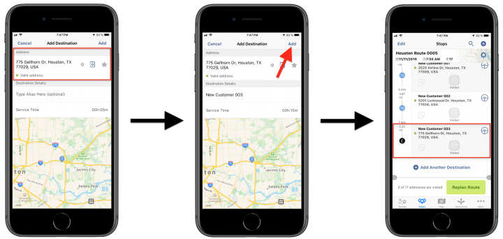 Adding Stops to Planned Routes Using Route4Me's iPhone Route Planner