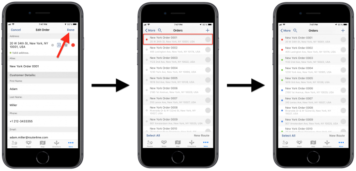 Color-Coding Orders Using Route4Me's iPhone Route Planner