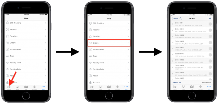Order Route Planning - Planning Routes with E-Commerce Orders Using Route4Me's iPhone Route Planner