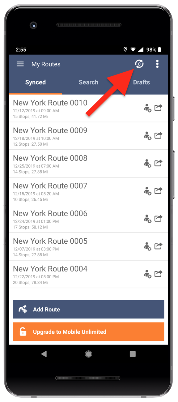 Showing how Route4Me route planner app will indicate when you have used all the free optimizations.