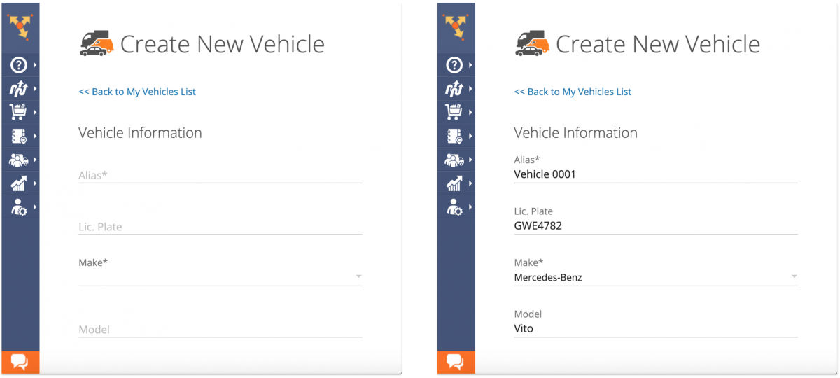 Creating New Fleet Vehicles on the Route4Me Web Platform