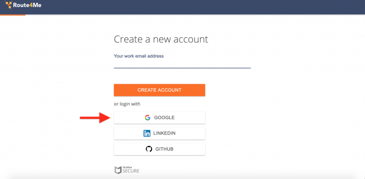 Google Single Sign-On (SSO) - Registering a New Route4Me Web Account with Google SSO and Signing in with Google
