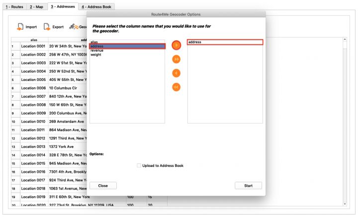 Geocoding Addresses Using the Route4Me Enterprise Architect (File Import)