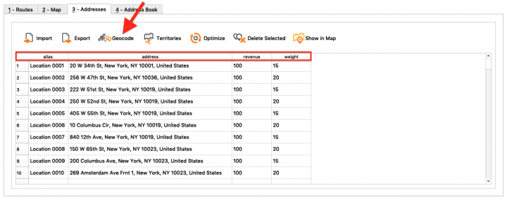 Geocoding Addresses Using the Route4Me Enterprise Architect (File Import)