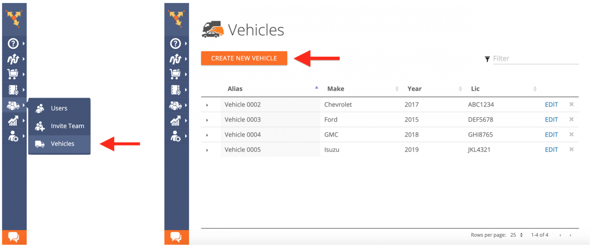 Creating New Fleet Vehicles on the Route4Me Web Platform