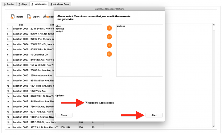 Geocoding Addresses Using the Route4Me Enterprise Architect (File Import)