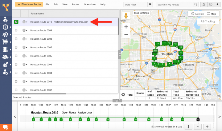 Assigning Users to Planned Routes (Route Editor, Routes List, Routes Map) on the Route4Me Web Platform