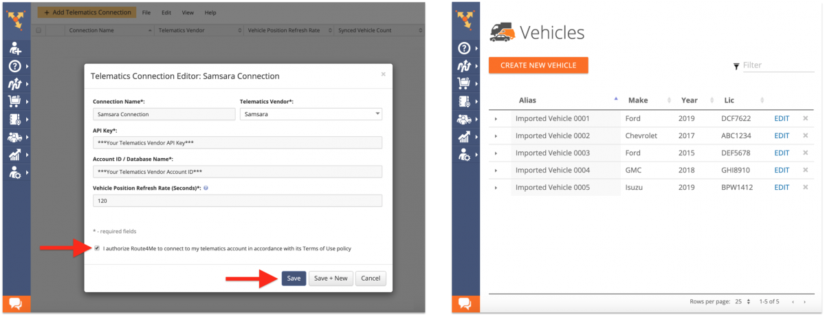 Importing Vehicles from Third-Party Telematics Vendors into Your Route4Me Account (Route4Me Telematics Gateway)