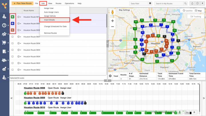 Driver Breaks - Inserting Driver Break Stops into Planned Routes on the Route4Me Web Platform