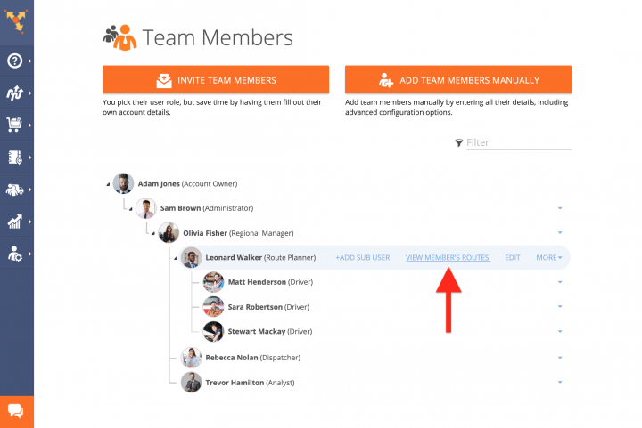View Member's Routes - Viewing All Routes That a User Is Assigned To