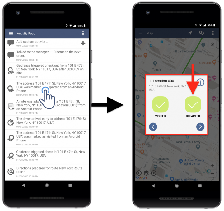 Route4Me Activity Stream - Viewing Your Routing Activity History Using Route4Me's Android Route Planner