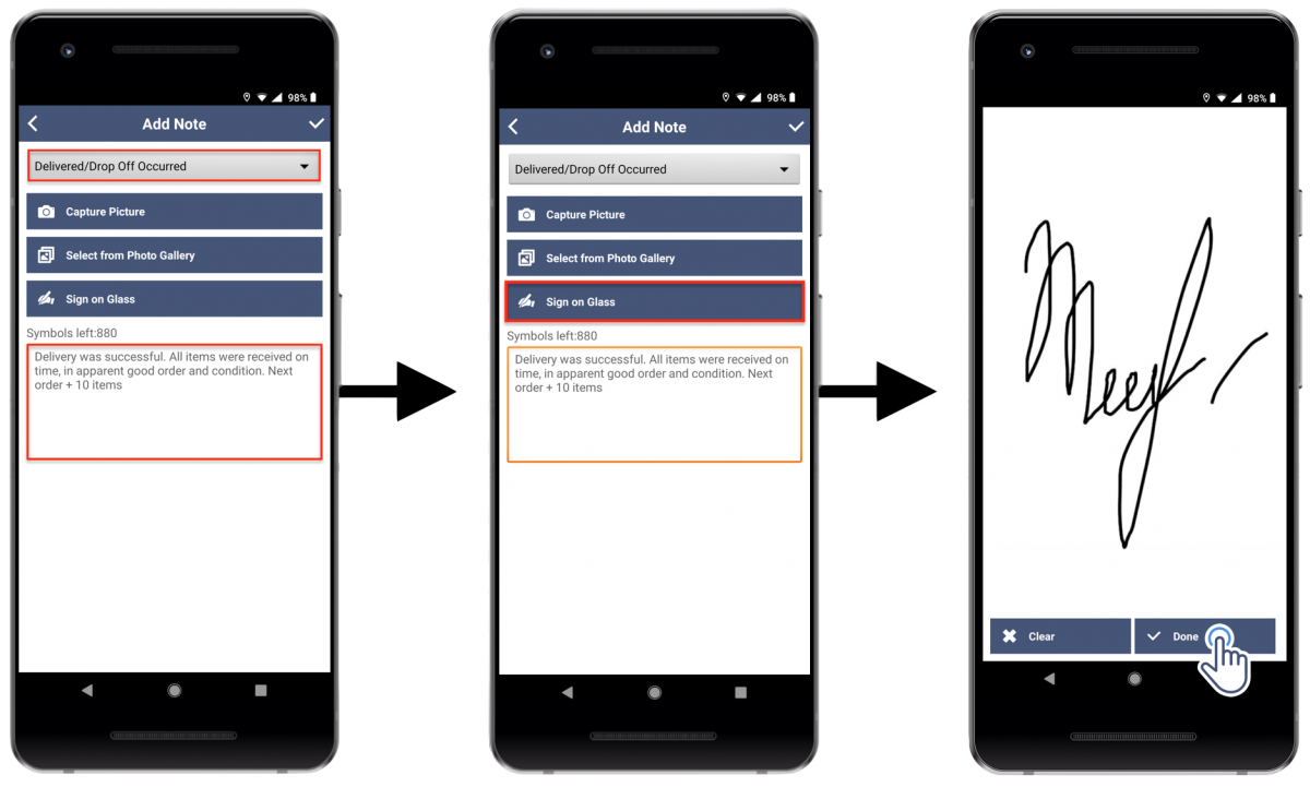 Signature Capture - Collecting Customer Signatures Using Route4Me's Android Route Planner