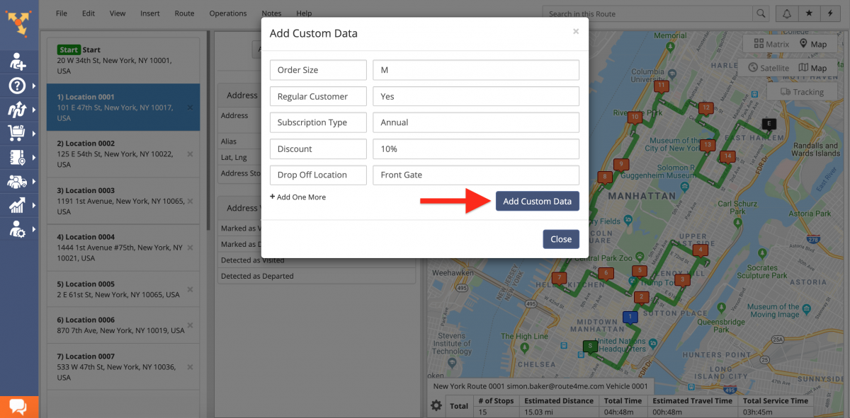 iOS Custom Data – Viewing Custom Data Attached to Route Stops Using Route4Me’s iPhone Route Planner