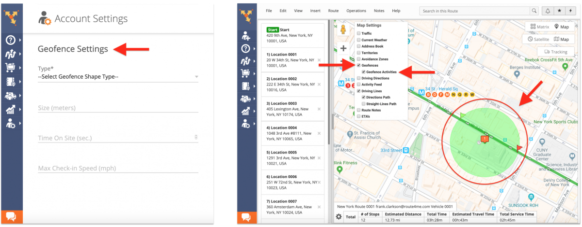 Adjusting Your Route4Me Account Geofencing Settings