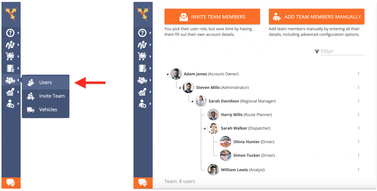Hide Expired Routes - Route4Me Team Management 