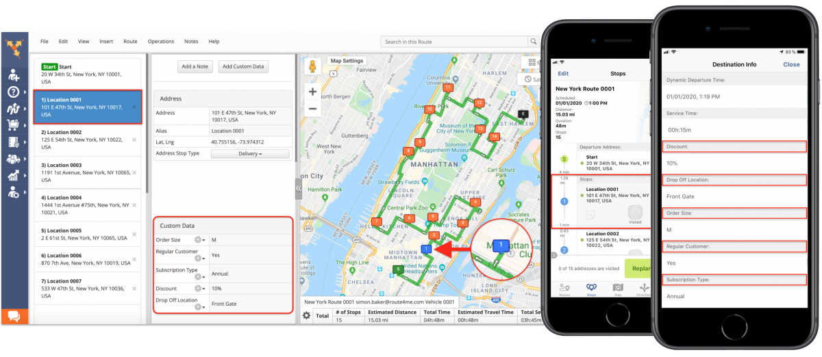 iOS Custom Data – Viewing Custom Data Attached to Route Stops Using Route4Me’s iPhone Route Planner