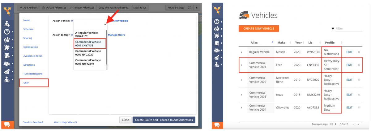 Commercial Vehicle Routing vs Regular Vehicle Routing - Route4Me Web Platform