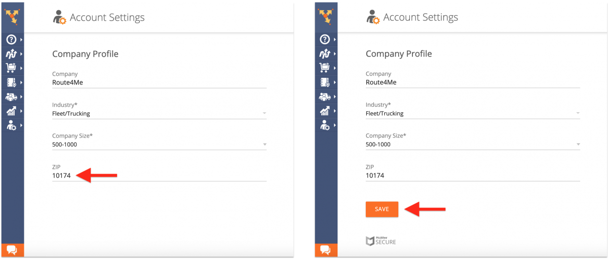 Company Profile - Viewing and Updating Your Route4Me Web Account Company Profile