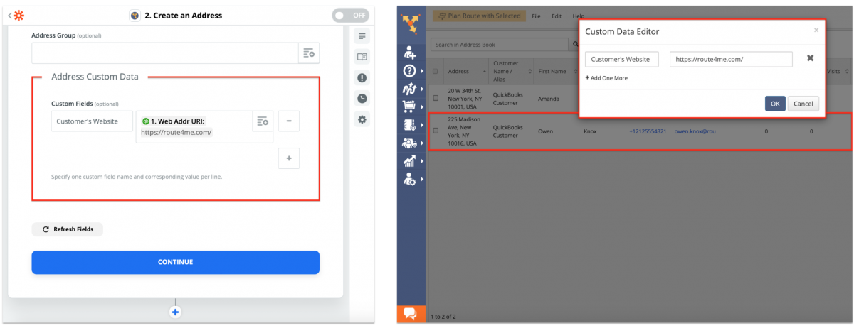 QuickBooks Integration With Route4Me via Zapier - Synchronizing QuickBooks Customers With the Route4Me Synced Address Book