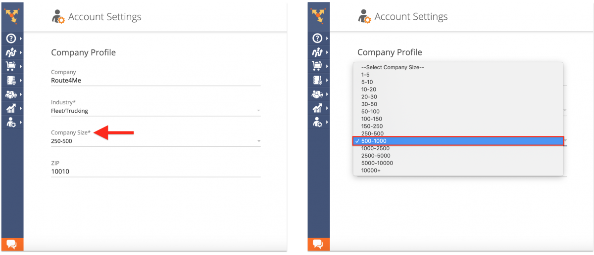 Company Profile - Viewing and Updating Your Route4Me Web Account Company Profile