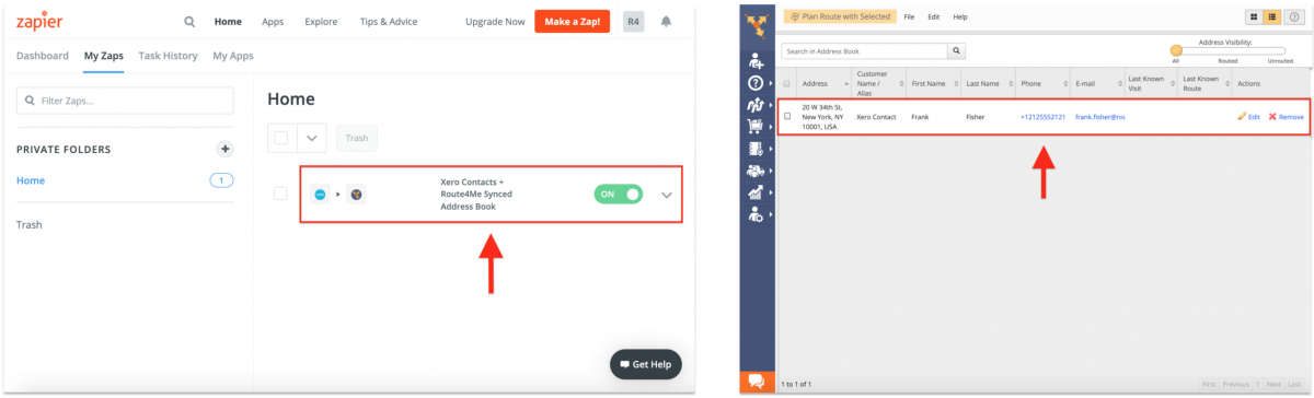 Xero Integration With Route4Me via Zapier - Synchronizing Xero Contacts With the Route4Me Synced Address Book