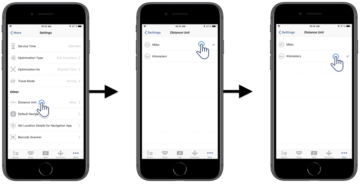 Distance Units - Adjusting the Distance Units Settings of Route4Me's iOS Route Planner on Your iPhone