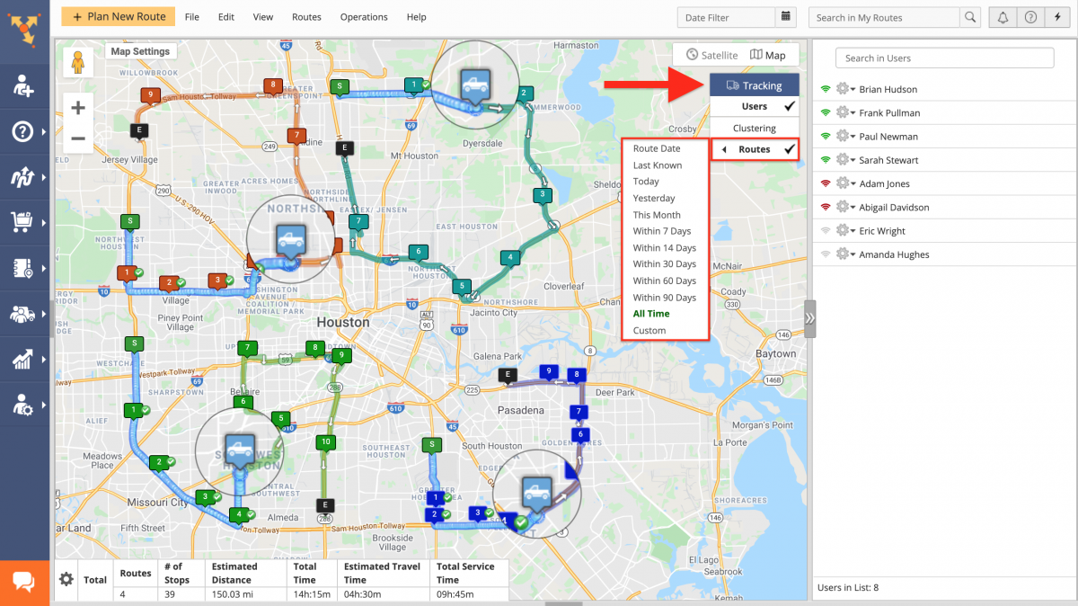 Near Real-Time Tracking – Tracking Multiple Team Members on the Interactive Map in Near Real-Time (Routes Map)