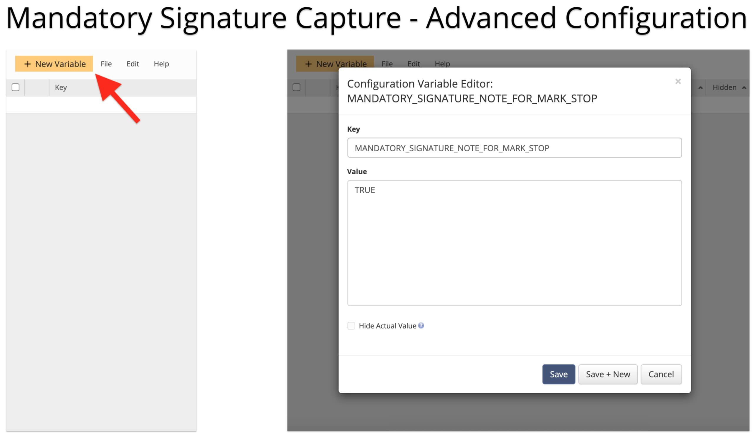Enable mandatory signature capture and POD collection in route planner advanced configurations.