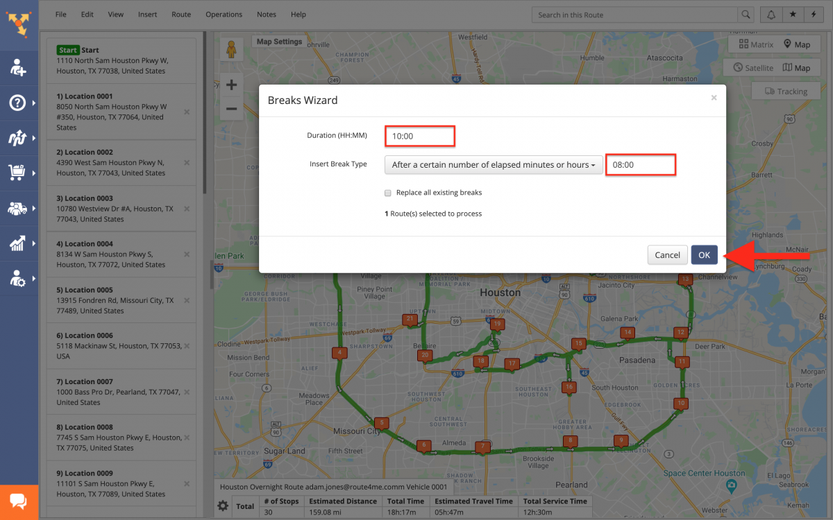 Overnight Routing - Planning and Optimizing Overnight Routes with Route4Me's Driver Breaks
